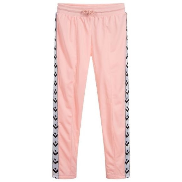 Converse Girls Storm Pink Black Trim Velvet Feel Like Pull On Pants Sz S NEW - Picture 1 of 11